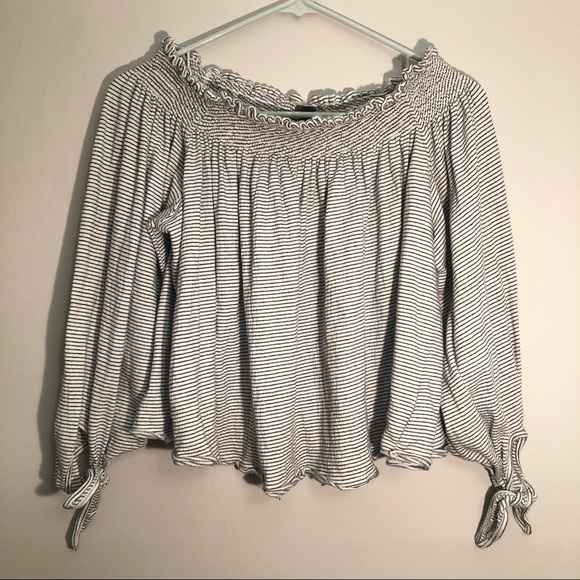 Free People Tops - Free people off the shoulder striped Lexington top